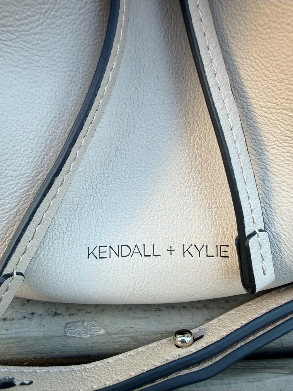 Kendall & Kylie Light Tan Leather Bucket Bag with Chain Strap